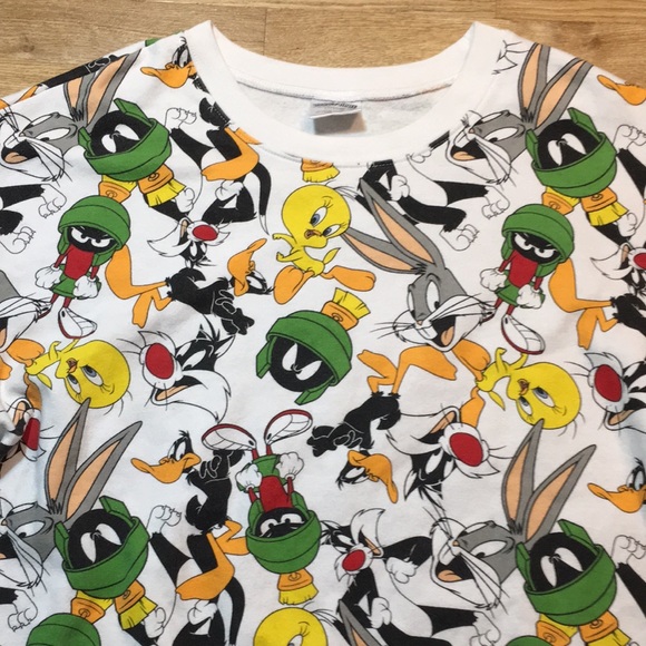 Looney Tunes Sweatshirt Youth Sz Large (Fits Men Medium) Fleece Lined Crew Neck - Picture 3 of 11